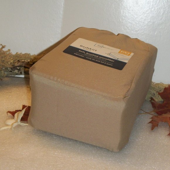 SOLD!MAINSTAYS Full/Queen Bed Skirt "Brownstone" 14" Drop NIP Brushed Microfiber - Picture 7 of 7